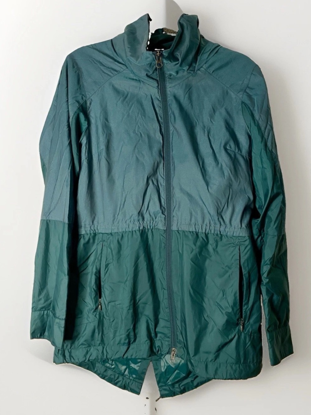 Columbia Omni-Tech Teal Waterproof Breathable Windbreaker Rain Jacket Long Parka